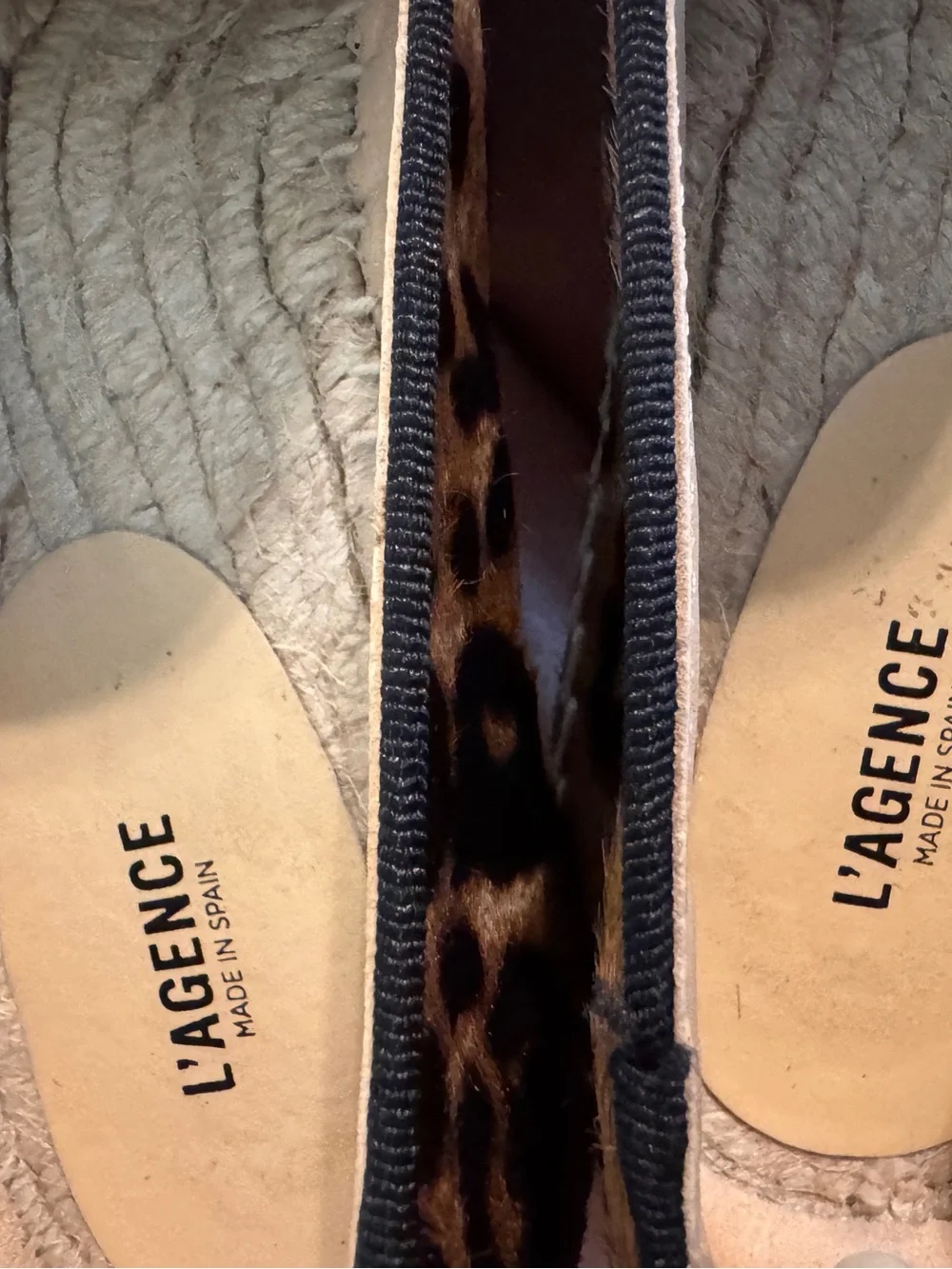 L’AGENCE Louise Animal Hair Leopard Cheetah Suede Espadrilles Made in Spain 40
